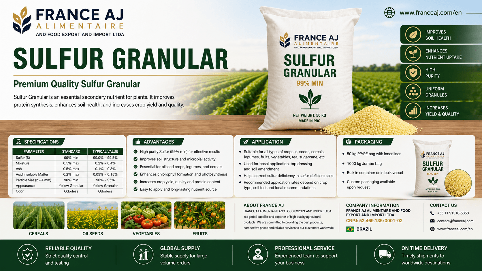 Granular Sulphur Bulk Supply for Buyers: How to Find a Supplier and Request a Quote