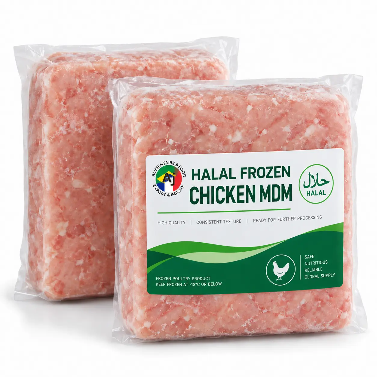 CMS de frango halal (carne mecanicamente separada) — caixas polybloco de exportação para atacado do Brasil | France AJ Alimentaire And Food Export And Import LTDA