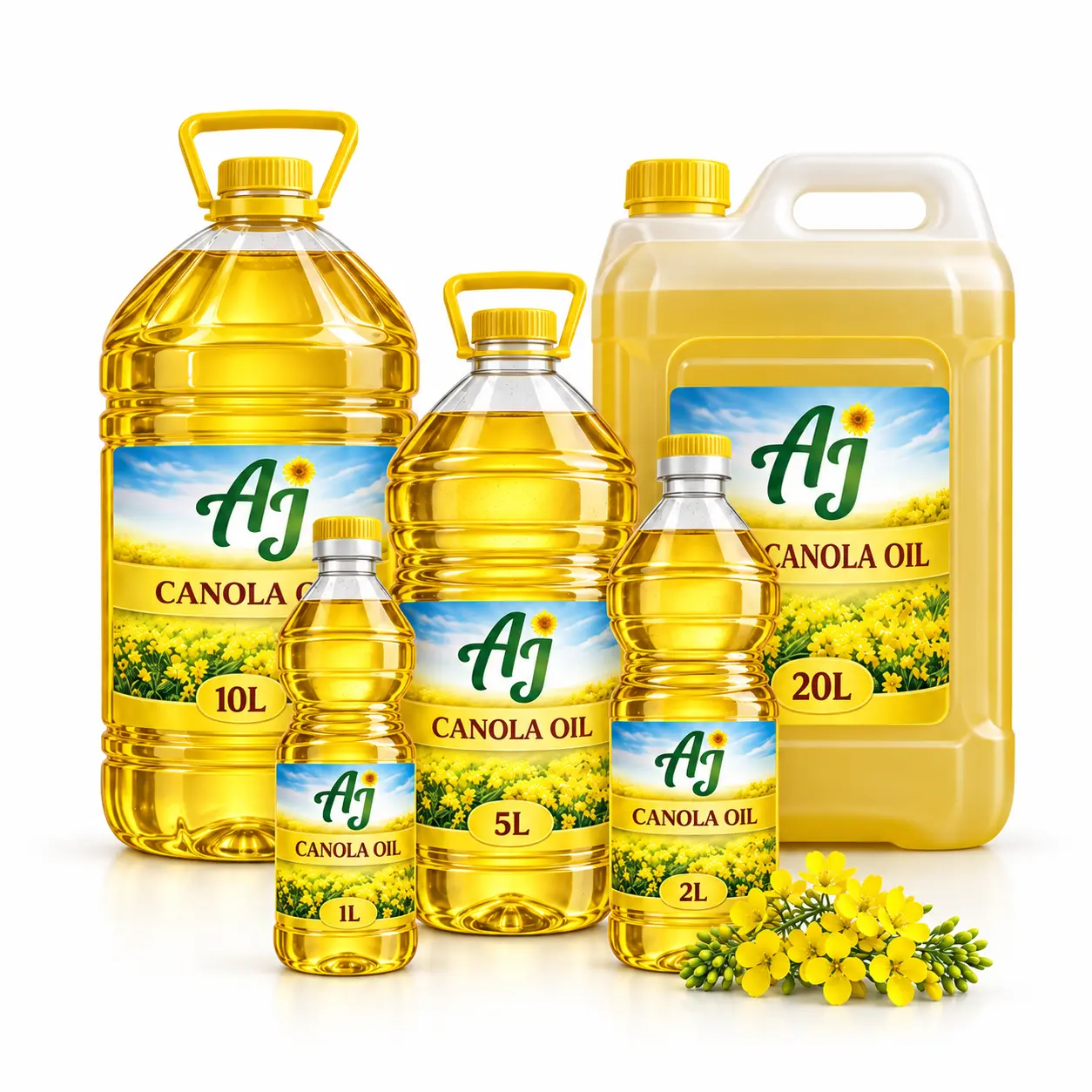 Refined Canola Oil for bulk wholesale export in flexitank and 1L-20L retail formats, multi-origin supply | France AJ Alimentaire and Food Import and Export LTDA