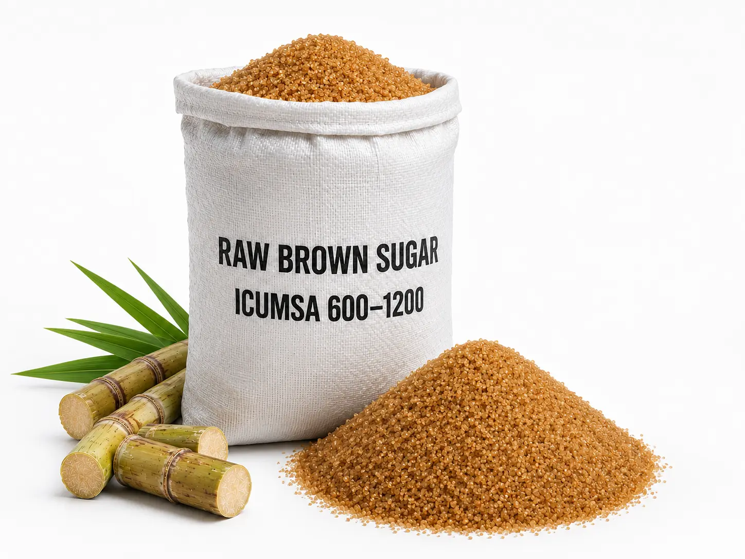 Raw brown sugar ICUMSA 600-1200 VHP from Brazil in 50kg bag for bulk wholesale export