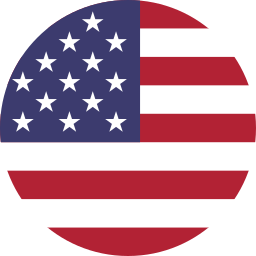 United States flag representing English language